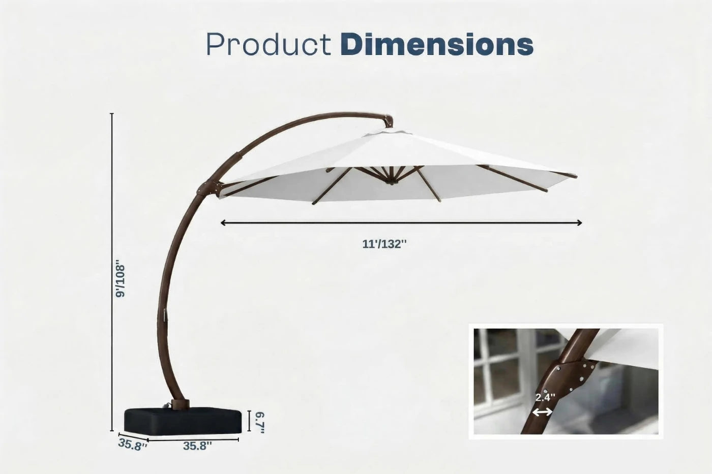 Cantilever Umbrella with Base