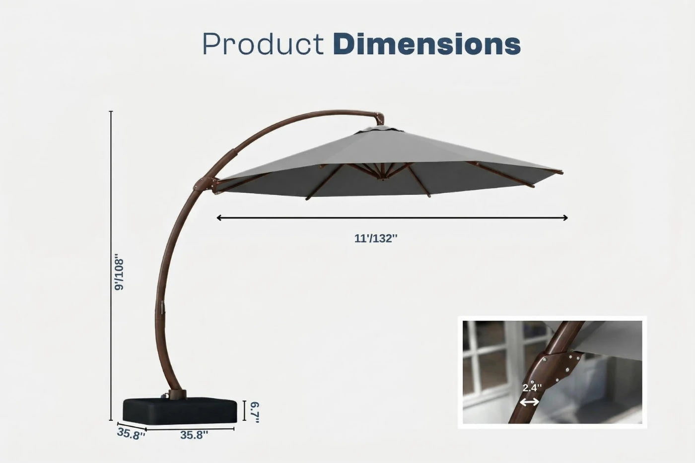 Cantilever Umbrella with Base