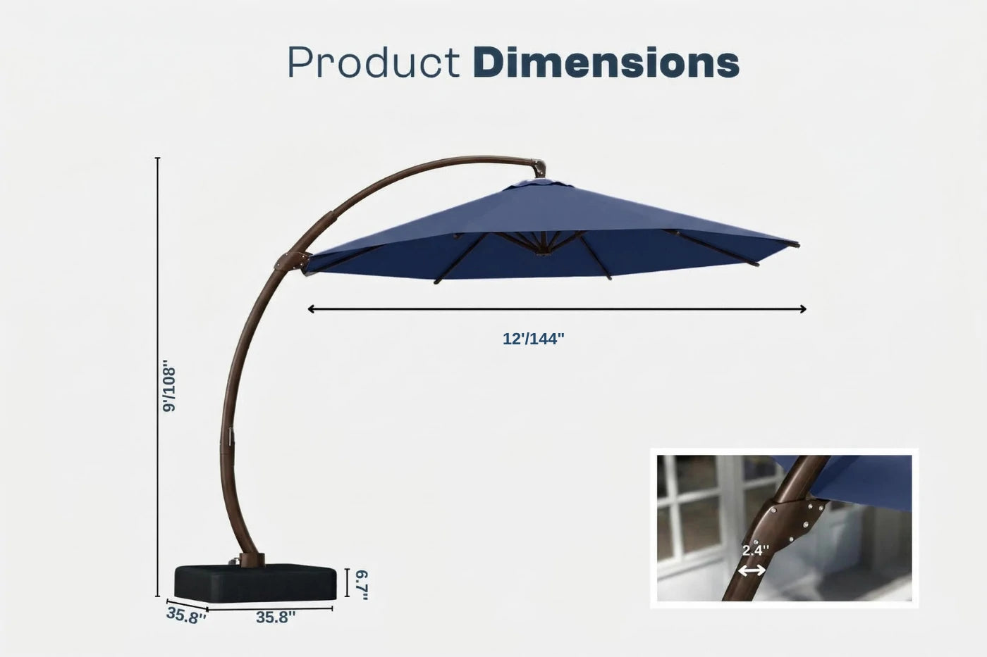 Cantilever Umbrella with Base