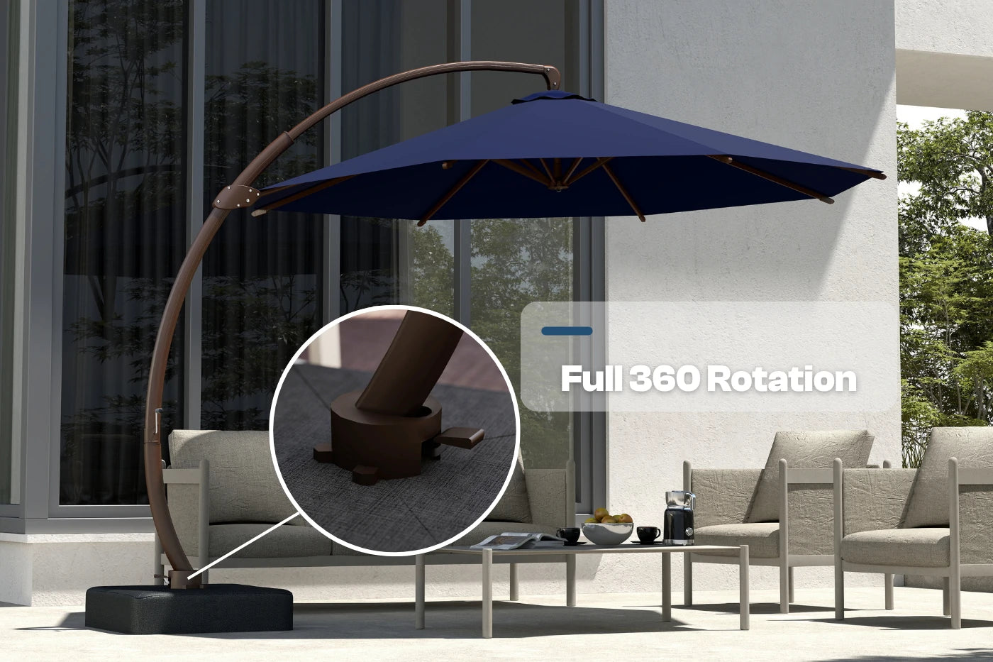 Cantilever Umbrella with Base